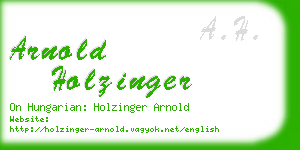 arnold holzinger business card